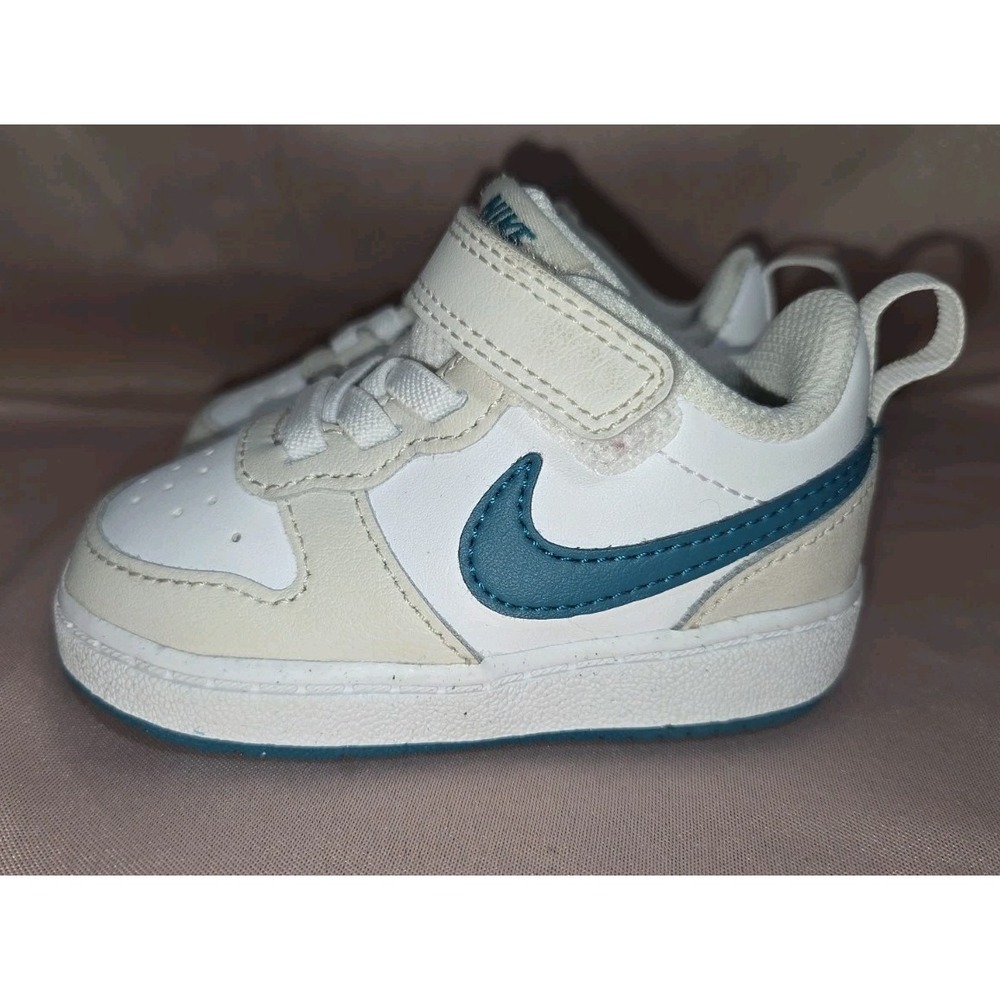 NIKE Court Borough Low 2 SE Summit White/Valerian Blue Baby Sz 3.5